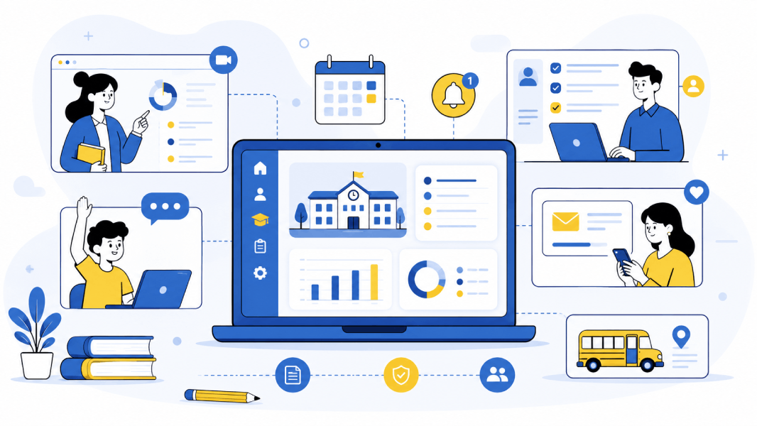 Skuteq school management dashboard preview